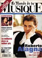Image: Alagna on cover of Le Monde de la Musique, October 1995