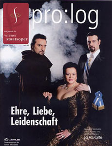 Image: Sabbatini on the cover of pro:log  (Journal of the Vienna Staatsoper) February 2003